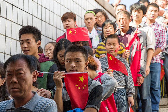 Queue for Metro, National Day, Beijing, China