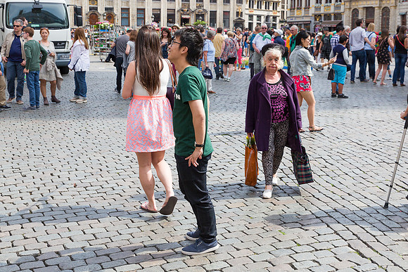 Fashionable Granny, Grand Place, Brussels, Belgium