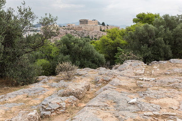 View of the Acropolis from Filopappou Hill, Athens