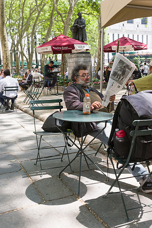 Reading the Paper, Bryant Park, New York
