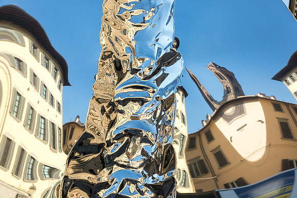 Reflective Sculpture by Helidon Xhixha, Piazza San Firenze, Flor