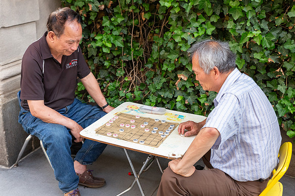 Playing Xiangqi, Chinatown, Manhattan, New York