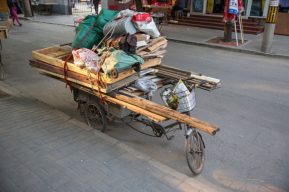 Overloaded Cargo Tricycle, Beijing