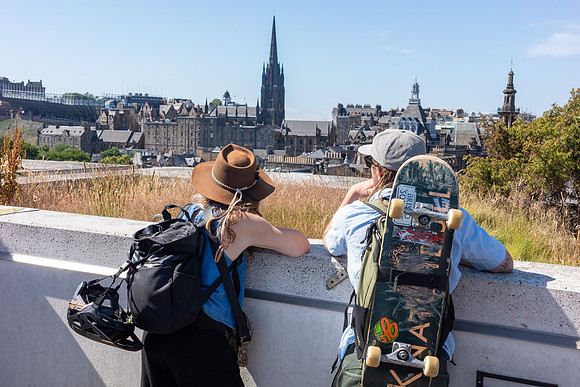 Skateboarders, National Museum of Scotland Rooftop