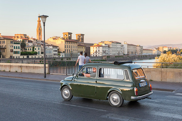Big Man Small Car, Florence, Italy