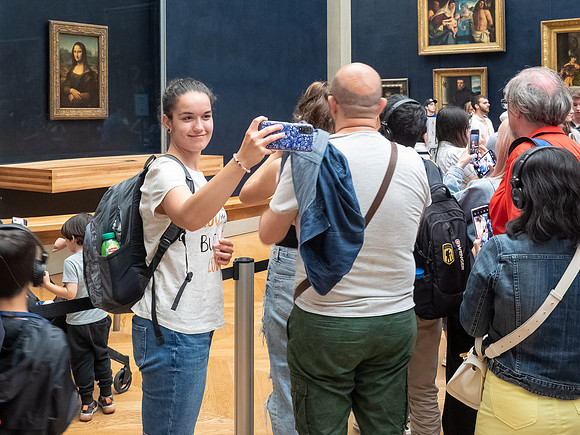 Selfie with the Mona Lisa, Louvre Museum, Paris